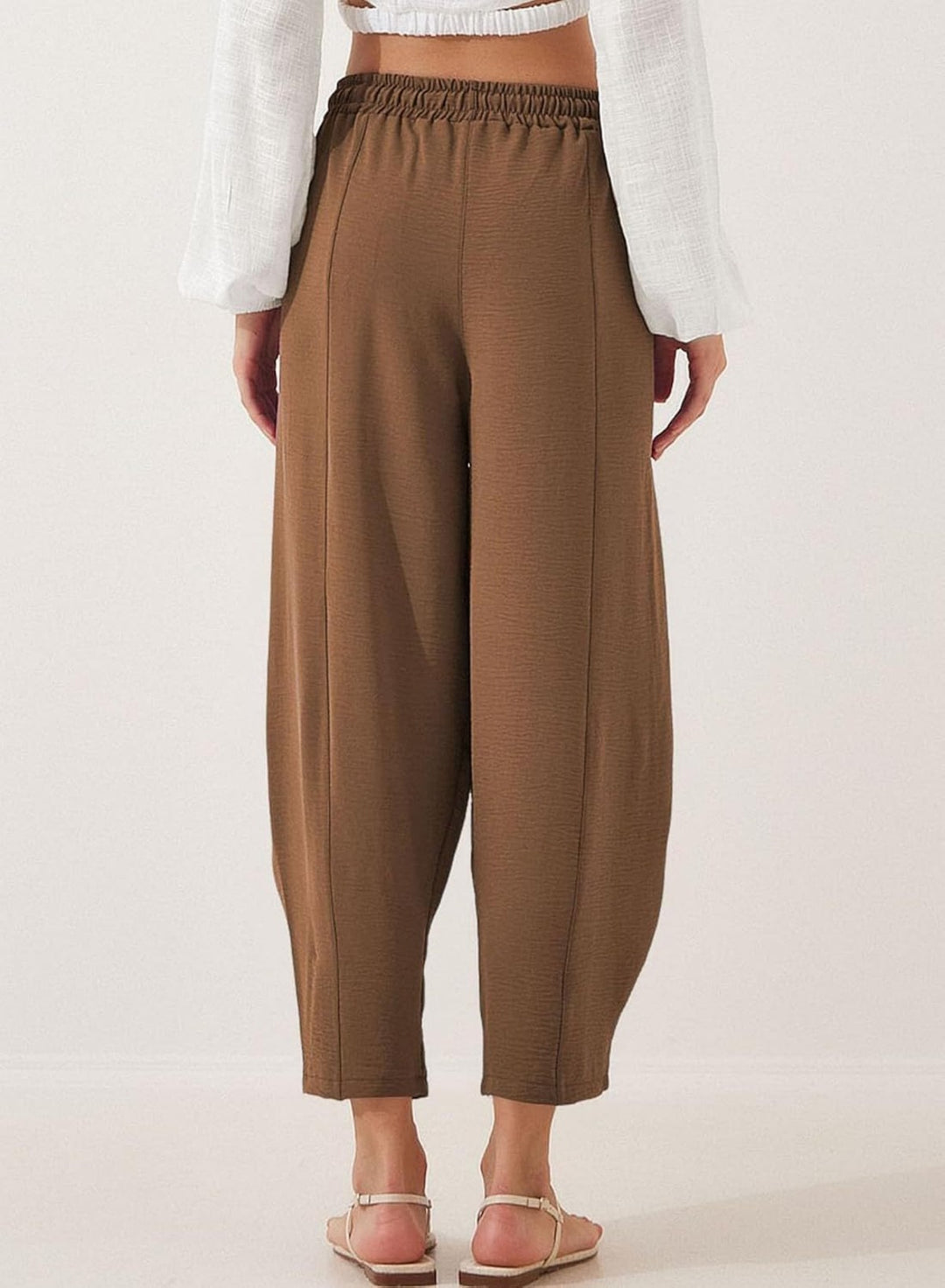 EB | Locker lässige Neun-Punkt-Hose mit Kordelzug und elastischer Taille
