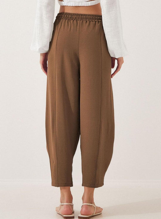EB | Locker lässige Neun-Punkt-Hose mit Kordelzug und elastischer Taille