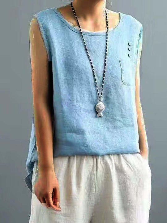 EB | Vintage T-Shirt aus Baumwolle – unifarben und locker geschnitten