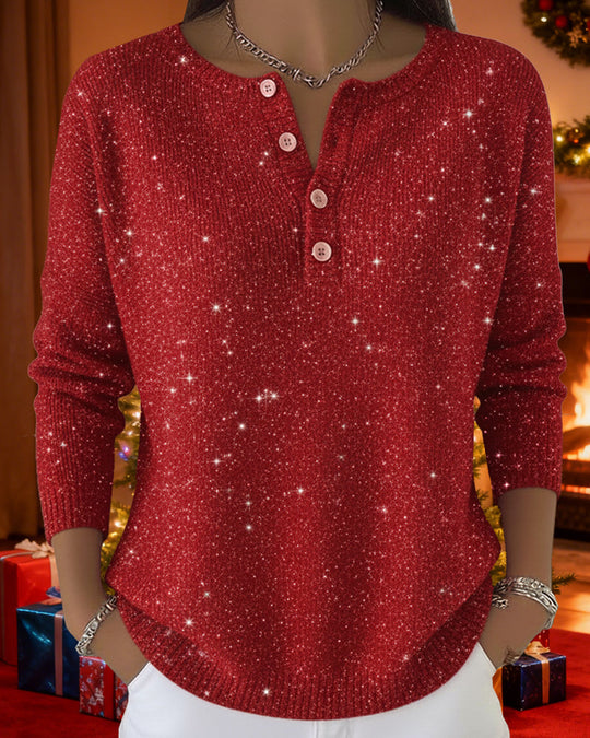 EB | Pullover mit Rundhalsausschnitt und Knöpfen