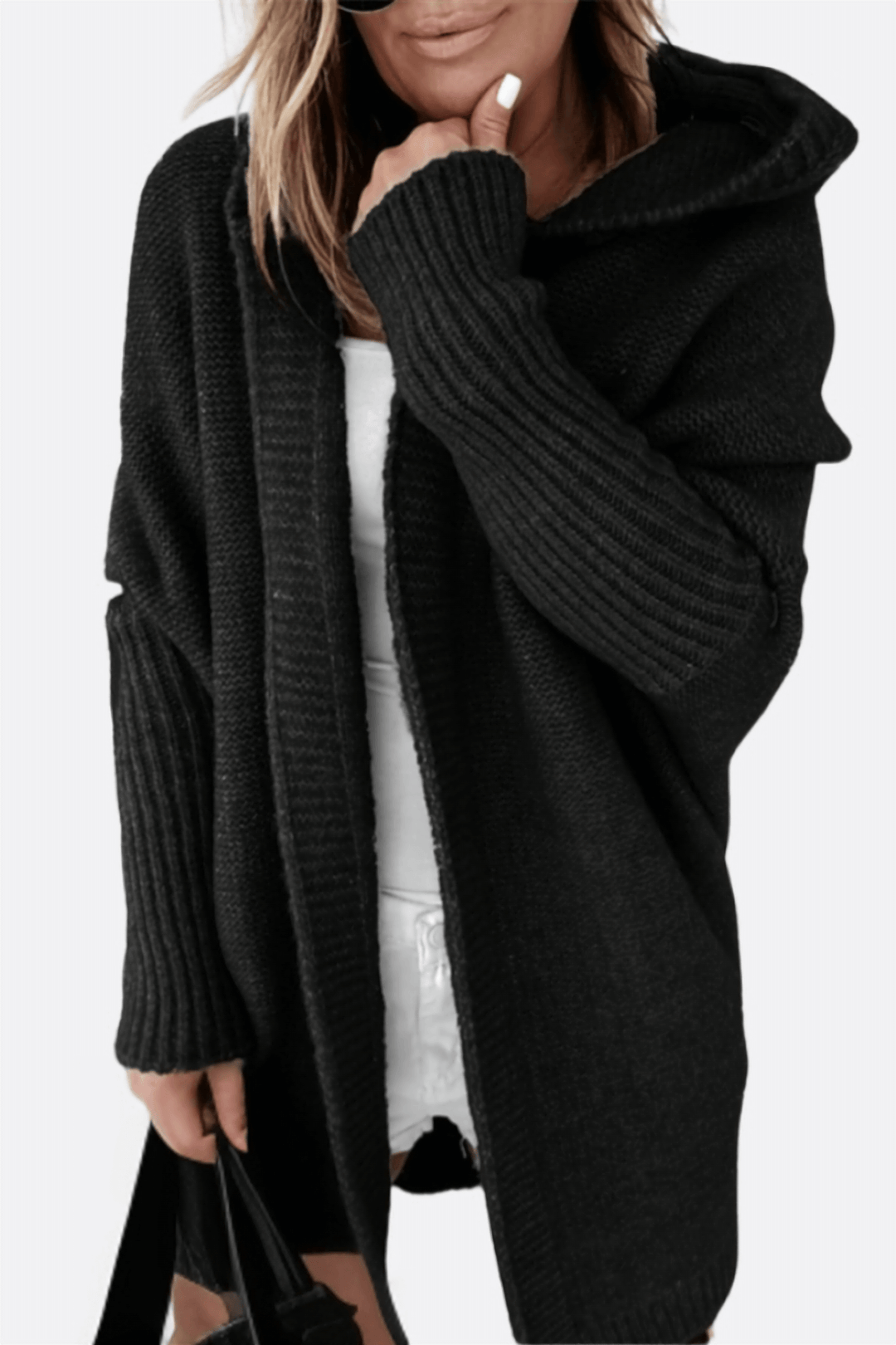 EB | Damen Strickkapuzenmantel