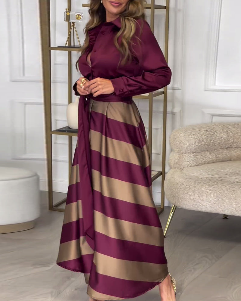 EB | Kleid mit Streifenmuster und Reversriemen