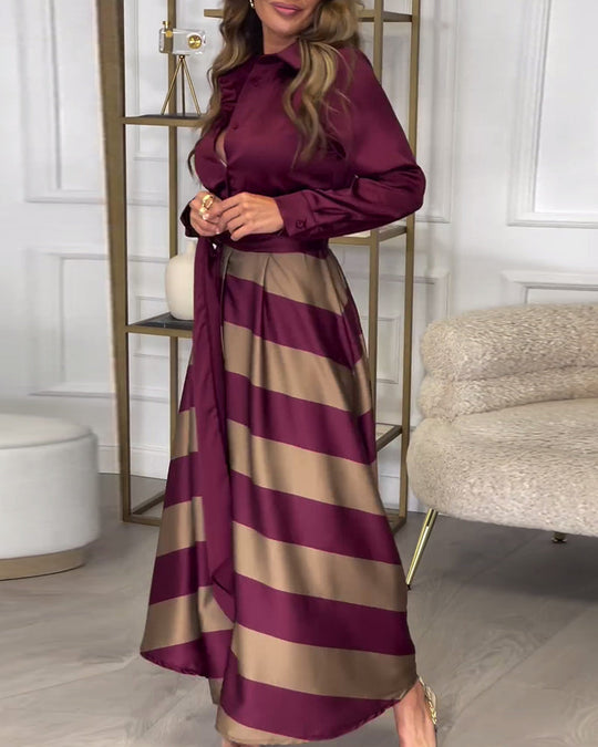 EB | Kleid mit Streifenmuster und Reversriemen