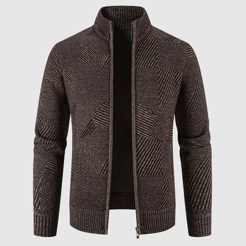 EB | Herren geometrisches Strick-Cardigan-Jacke