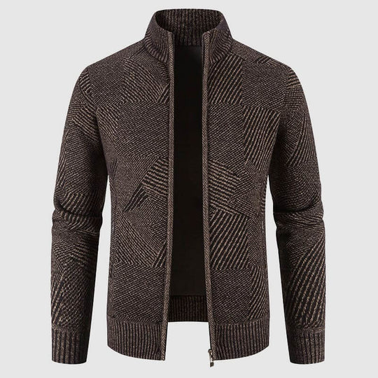 EB | Herren geometrisches Strick-Cardigan-Jacke