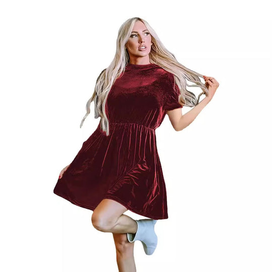 EB | Einfarbiges Samtkleid