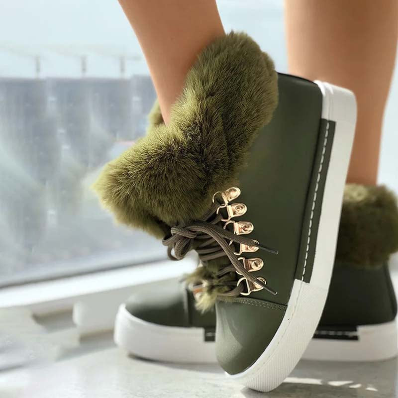 Warme Plüsch Plattform Stiefeletten EB