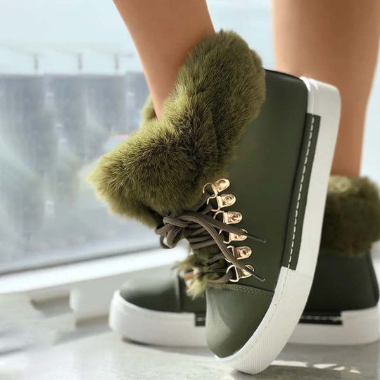 Warme Plüsch Plattform Stiefeletten EB
