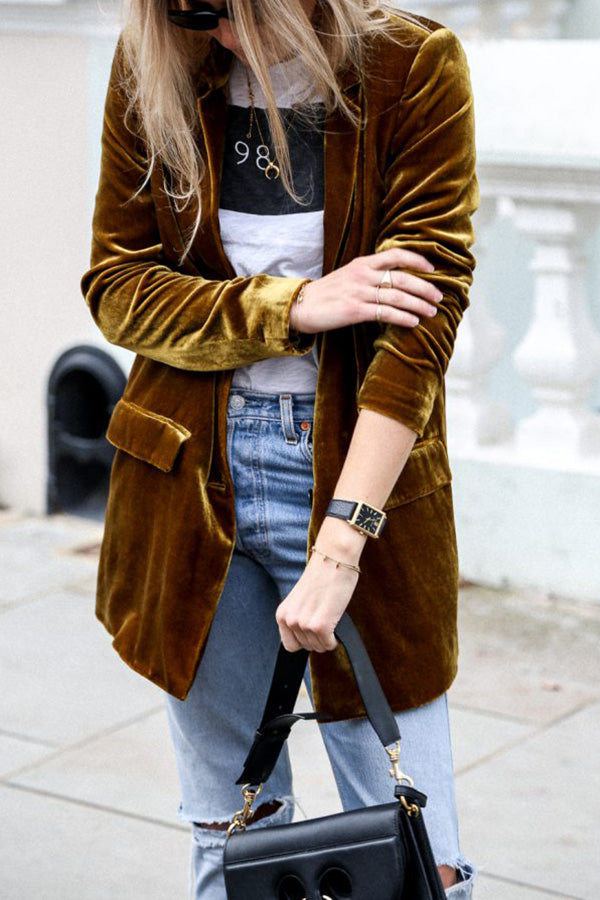 EB | Blazer aus Samt im Streetstyle