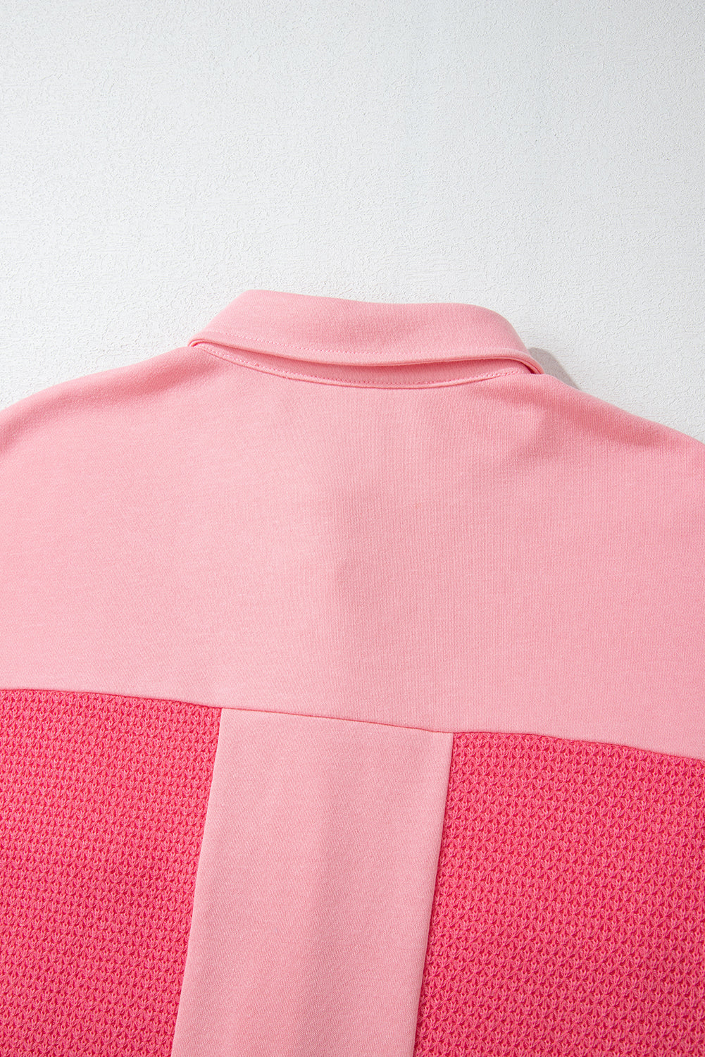 EB | Zweifarbige Waffelstrickhemdjacke Baumwollmischung Lebendiger Komfort