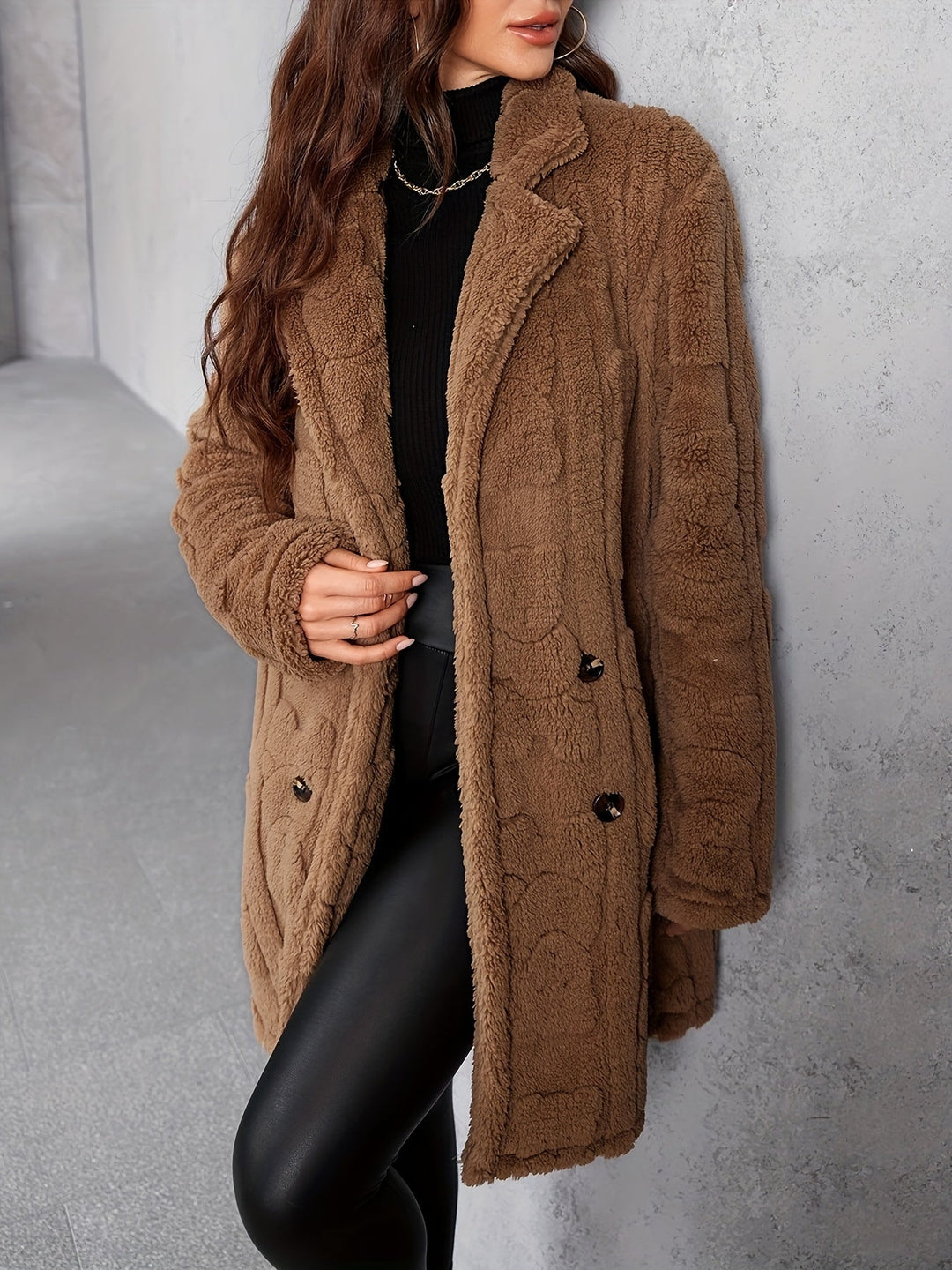 EB | Elegante Damen Brauner Pelzmantel