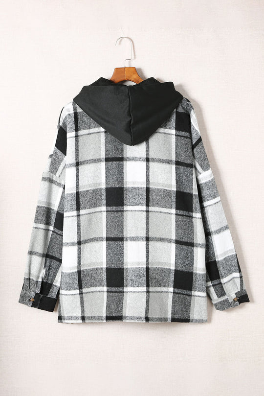 EB | Gitter Oversized Jacke mit Kapuze Lässiger Komfort Warm und Trendy