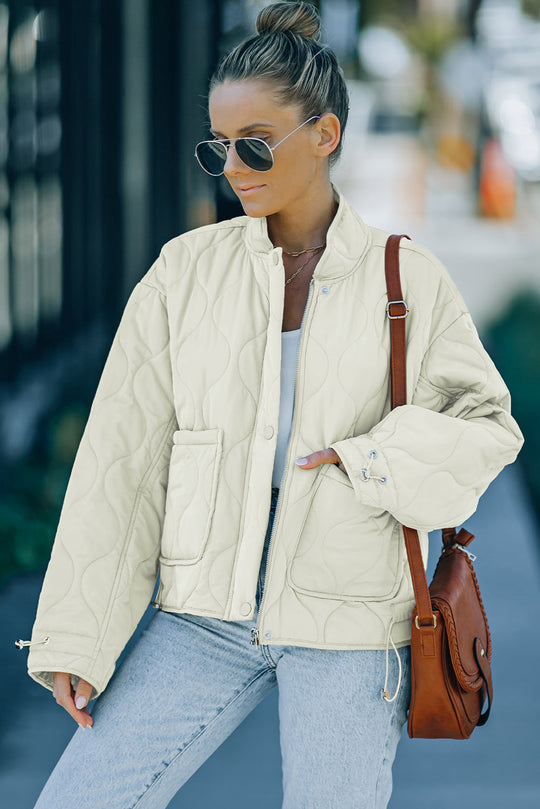 EB | Kordelzug Gefallene Schulter Gequiltete Jacke