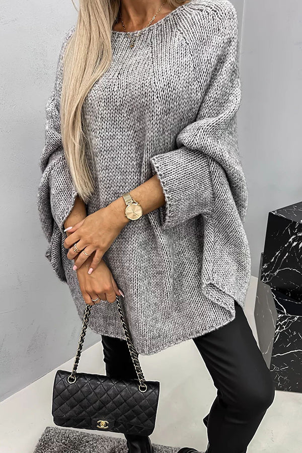 EB | Vila Rippenstrick Poncho-Bluse