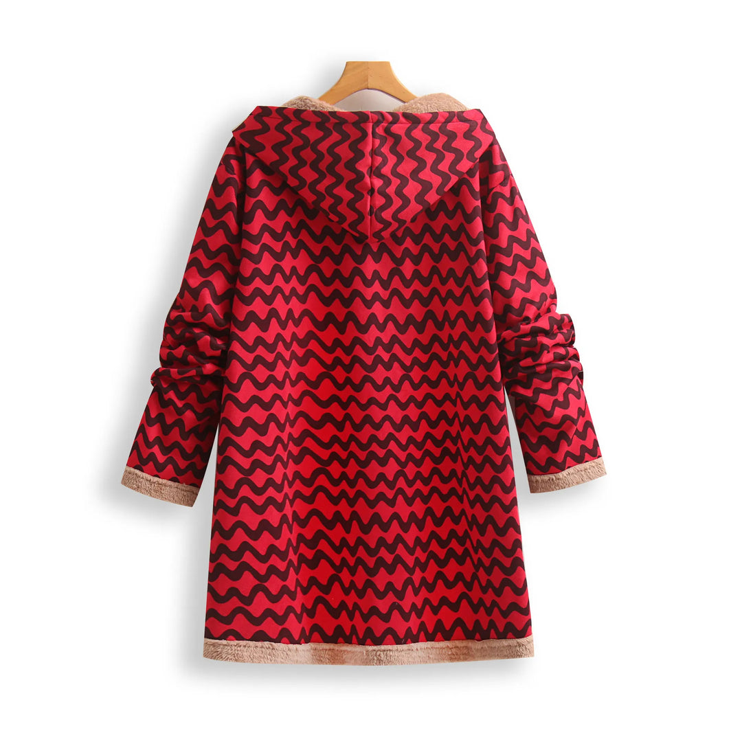 EB | Gefütterter Oversize-Mantel mit Kapuze aus Fleece