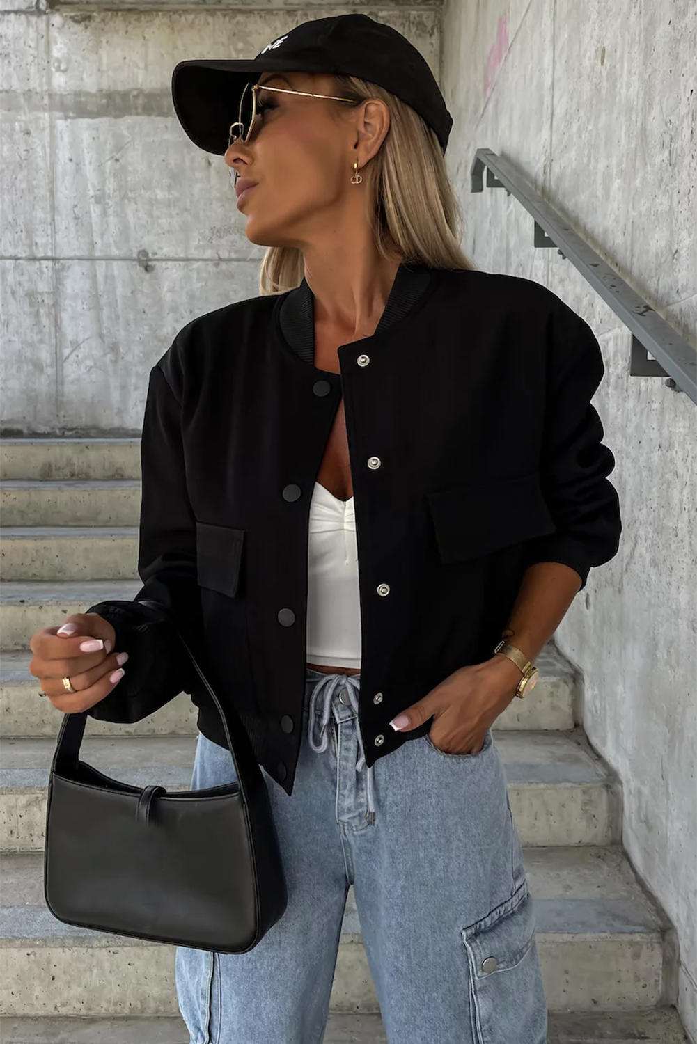 EB | Bomberjacke mit Taschen Polyester-mischung Klassisch und Zeitlos