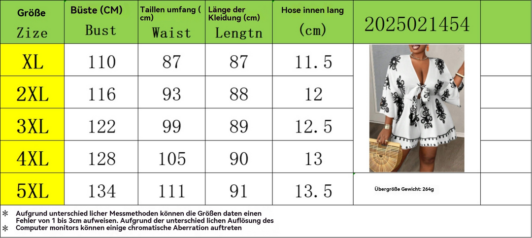 EB | Bedruckte Kleidung mit ausgestellten Ärmeln und V-Ausschnitt