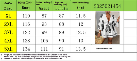 EB | Bedruckte Kleidung mit ausgestellten Ärmeln und V-Ausschnitt