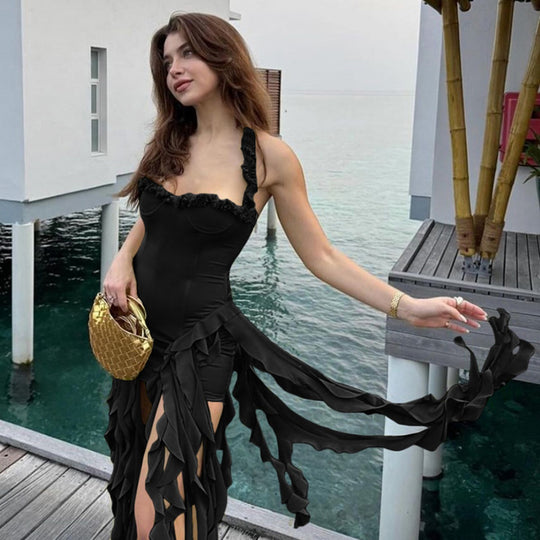 EB | Sexy Ausschnitt unregelmäßig schlankes Kleid