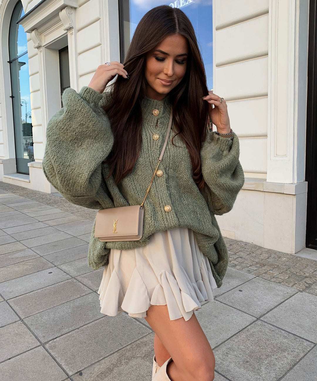 EB | Gemütlicher, Übergrößen-Cardigan In Weichem Khaki