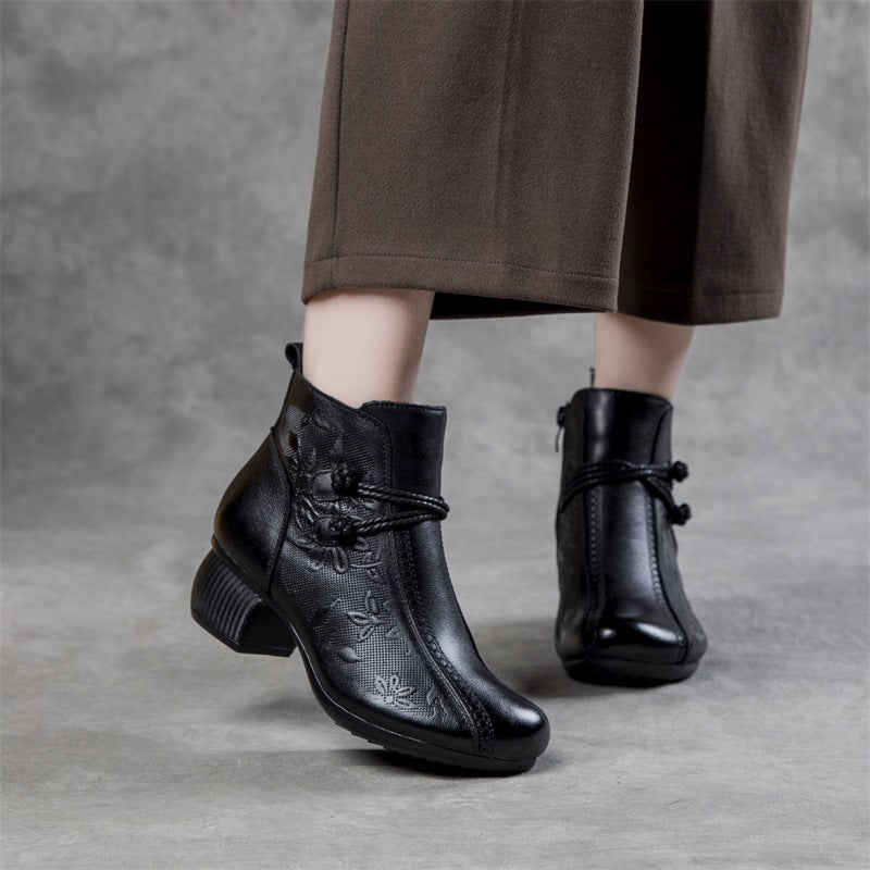Handgemachte Lederstiefeletten mit warmem Innenfutter EB EB