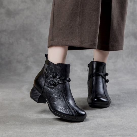 Handgemachte Lederstiefeletten mit warmem Innenfutter EB EB