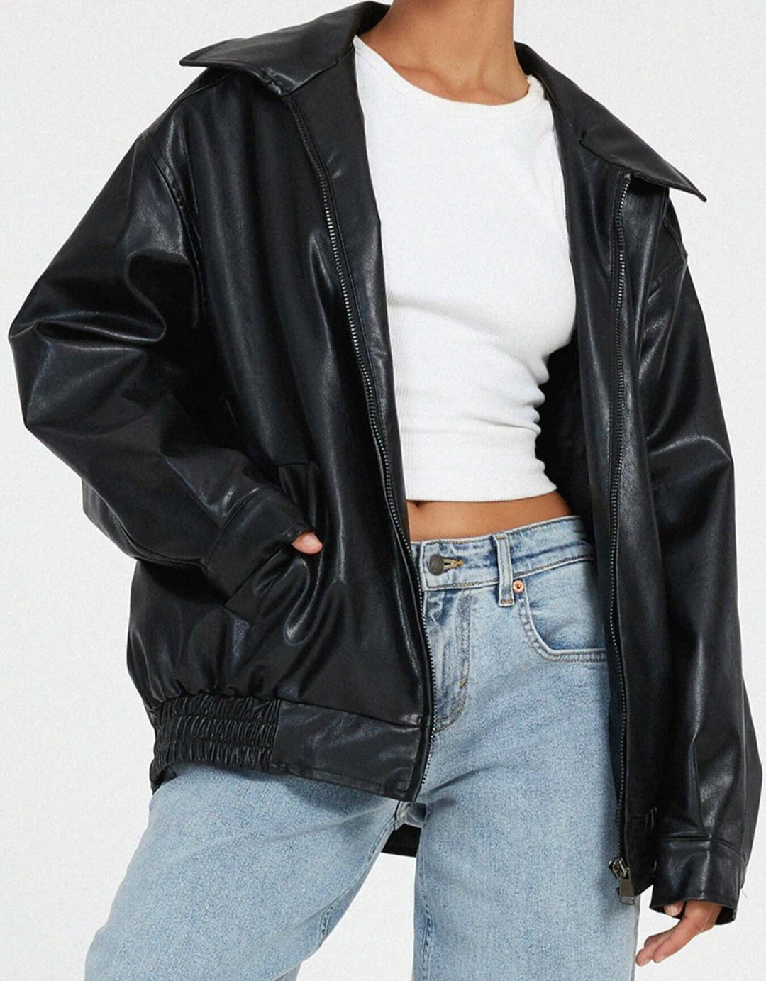 EB | Übergroße Damen Kunstlederjacke