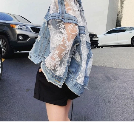 EB | Blumen Denim-Jacke