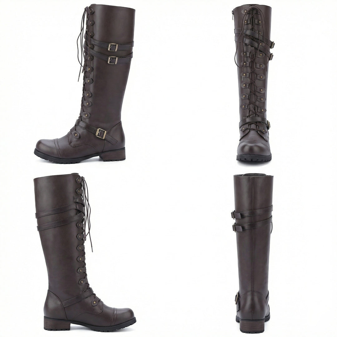 Steampunk-Inspirierte Damen Schnürstiefel EB