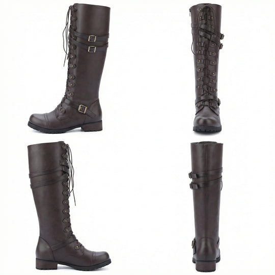 Steampunk-Inspirierte Damen Schnürstiefel EB