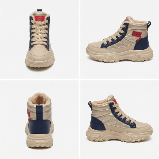 Damen gefütterte Winter-Sneaker mit hohem Kragen und rutschfester Sohle EB