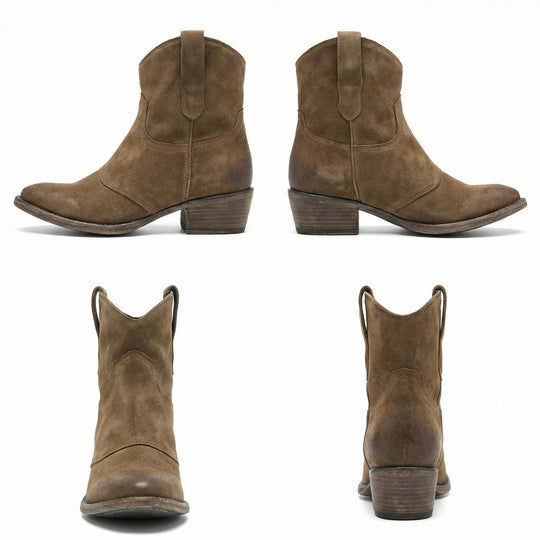 Kurze Cowboy-Stiefel | Western | Wildleder | Knöchel-Stiefel | Damenstiefel EB