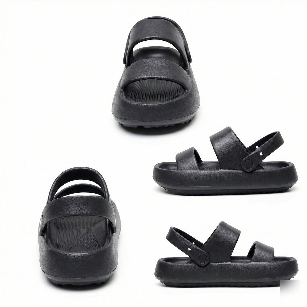 EB | Orthopädische Sandalen Comfort Plus Pantoletten mit Doppelriemen Gepolsterte, Lässige Slip-On-Sandalen