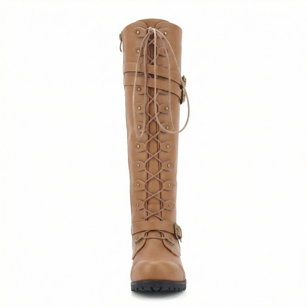 Steampunk-Inspirierte Damen Schnürstiefel EB