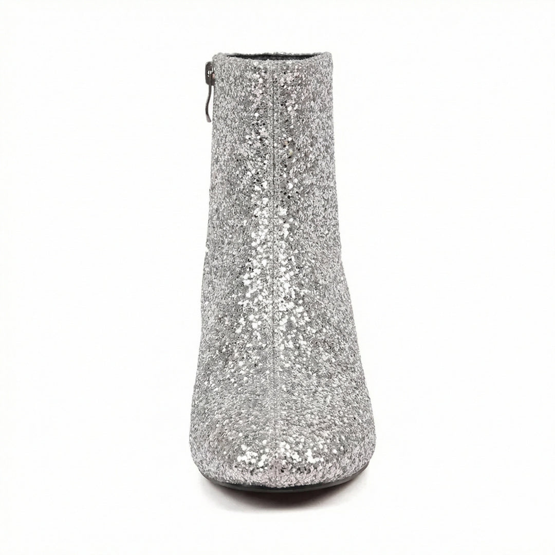 EB | Glitzernde Ankle Boots Mit Blockabsatz