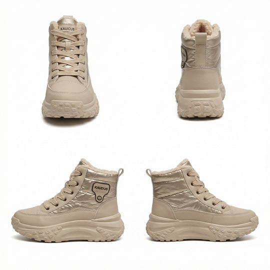 Damen gefütterte Winter-Sneaker mit hohem Kragen und rutschfester Sohle EB