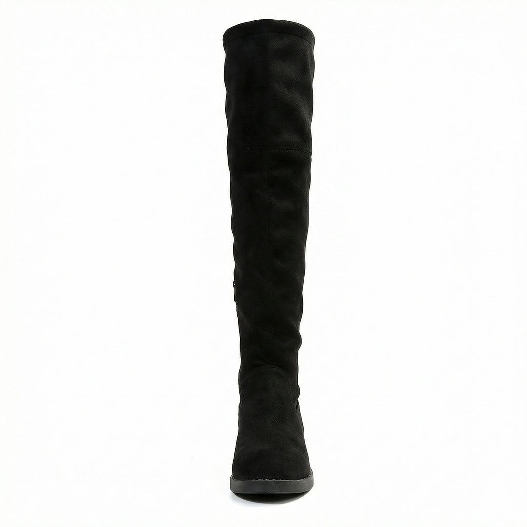 Damen Overknee-Stiefel aus weichem Wildleder mit praktischer Schnürung EB
