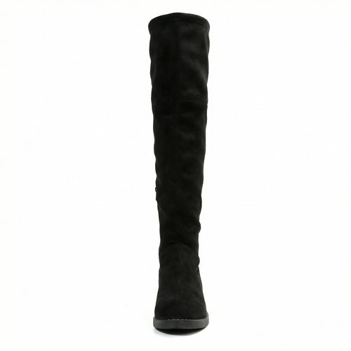 Damen Overknee-Stiefel aus weichem Wildleder mit praktischer Schnürung EB