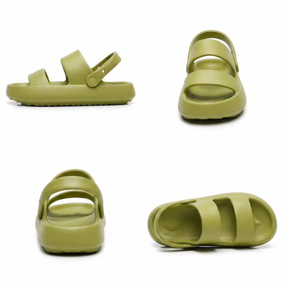 EB | Orthopädische Sandalen Comfort Plus Pantoletten mit Doppelriemen Gepolsterte, Lässige Slip-On-Sandalen