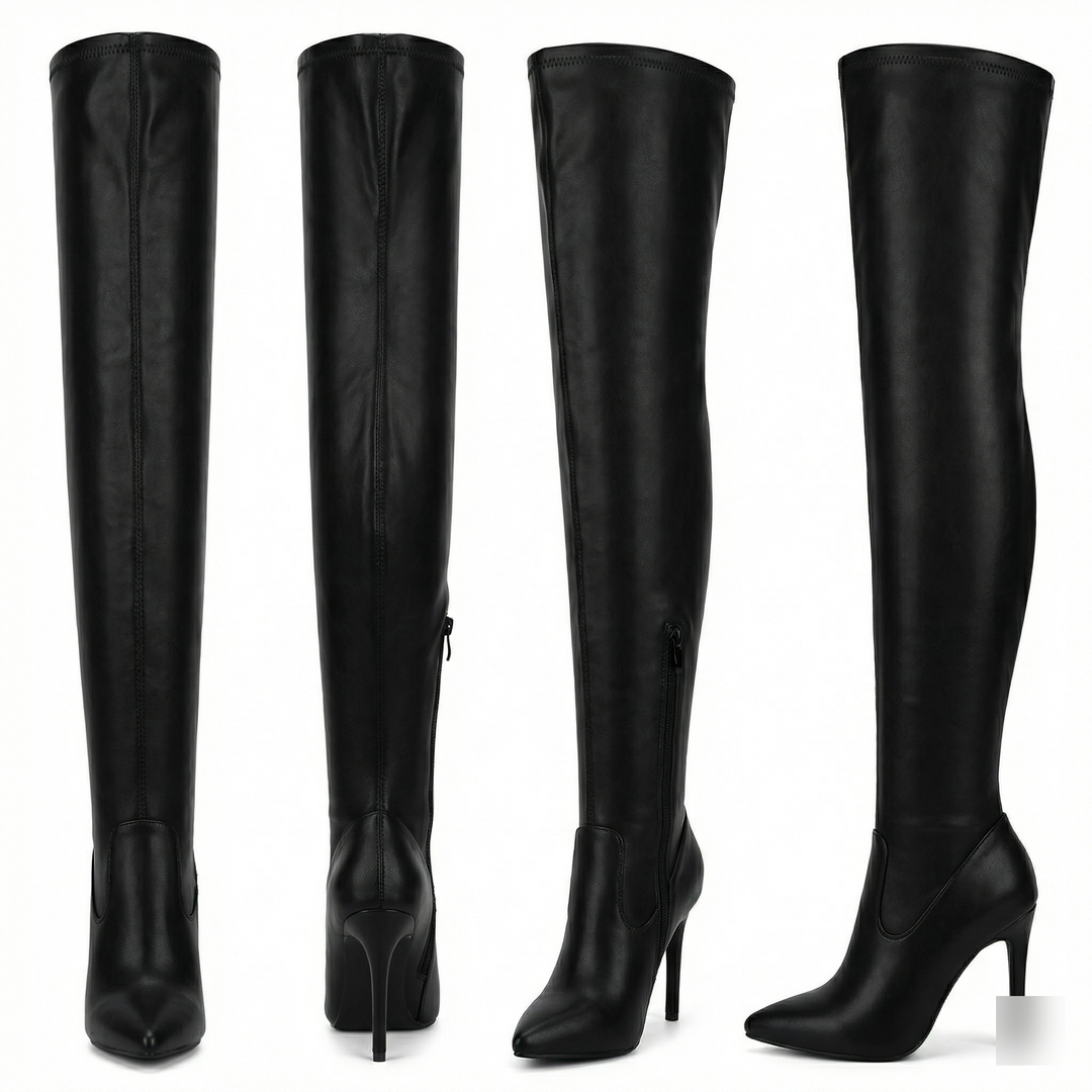 EB | Flache Overknee-Stiefel aus für den Winter