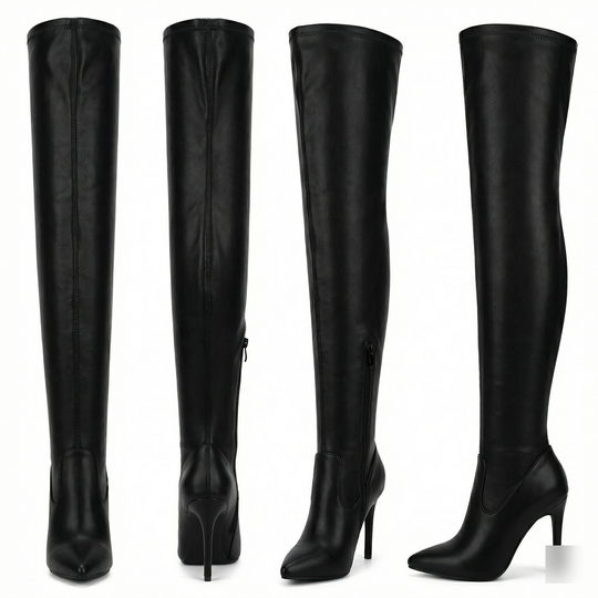 EB | Flache Overknee-Stiefel aus für den Winter
