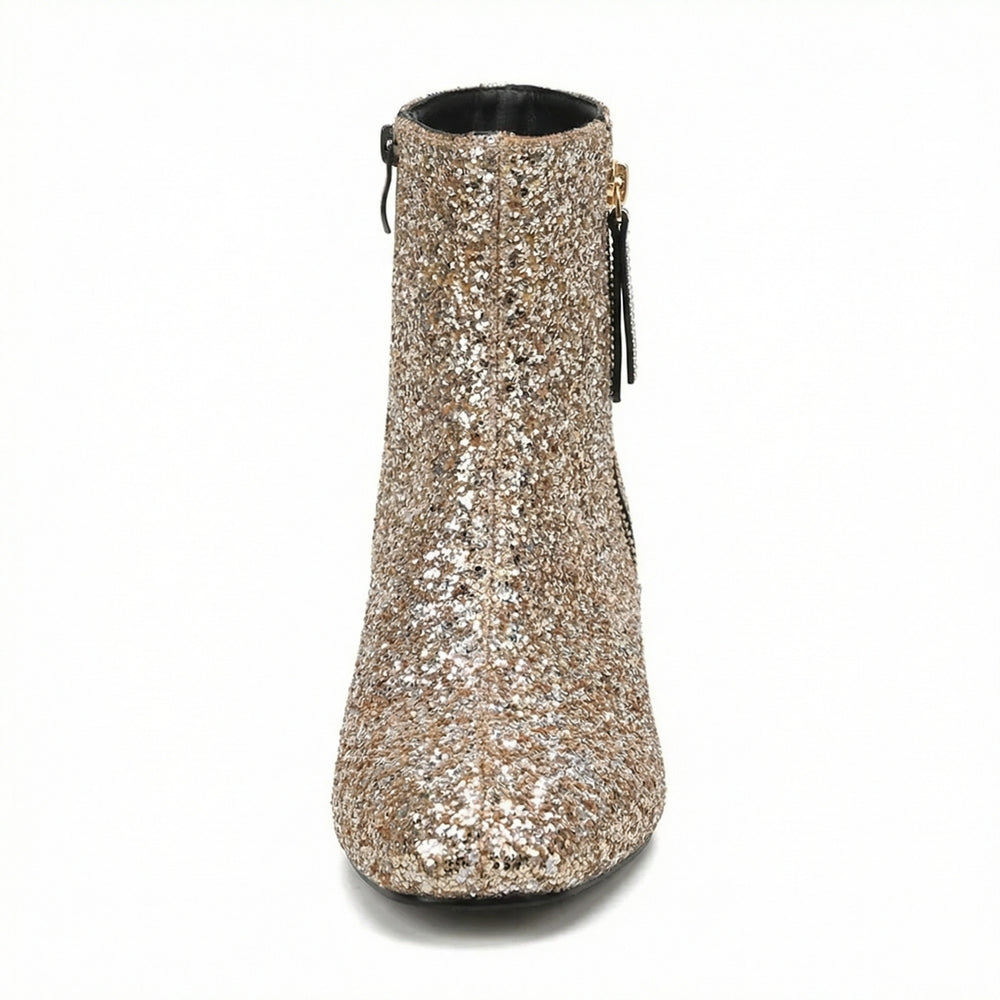 EB | Glitzernde Ankle Boots Mit Blockabsatz