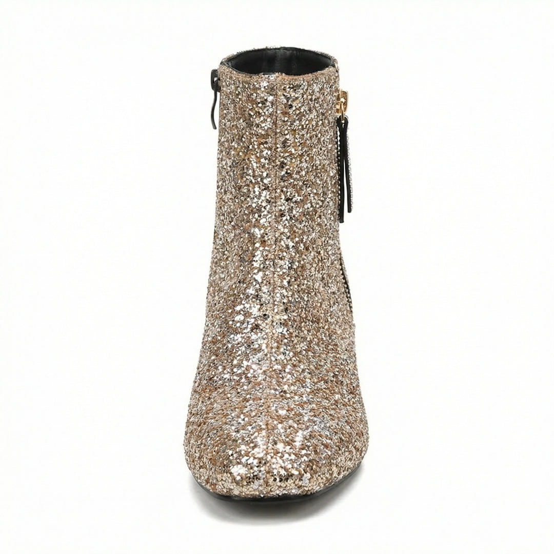 EB | Glitzernde Ankle Boots Mit Blockabsatz