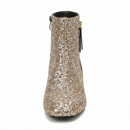 EB | Glitzernde Ankle Boots Mit Blockabsatz