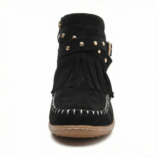 EB Warme Vintage-Stiefel mit Fransen