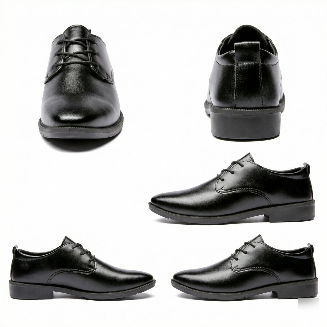Herren Elegante Leder Schnürschuhe mit rutschfester Sohle EB