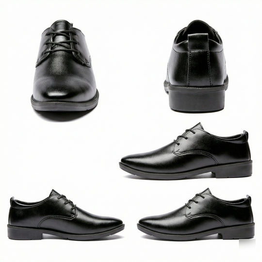 Herren Elegante Leder Schnürschuhe mit rutschfester Sohle EB