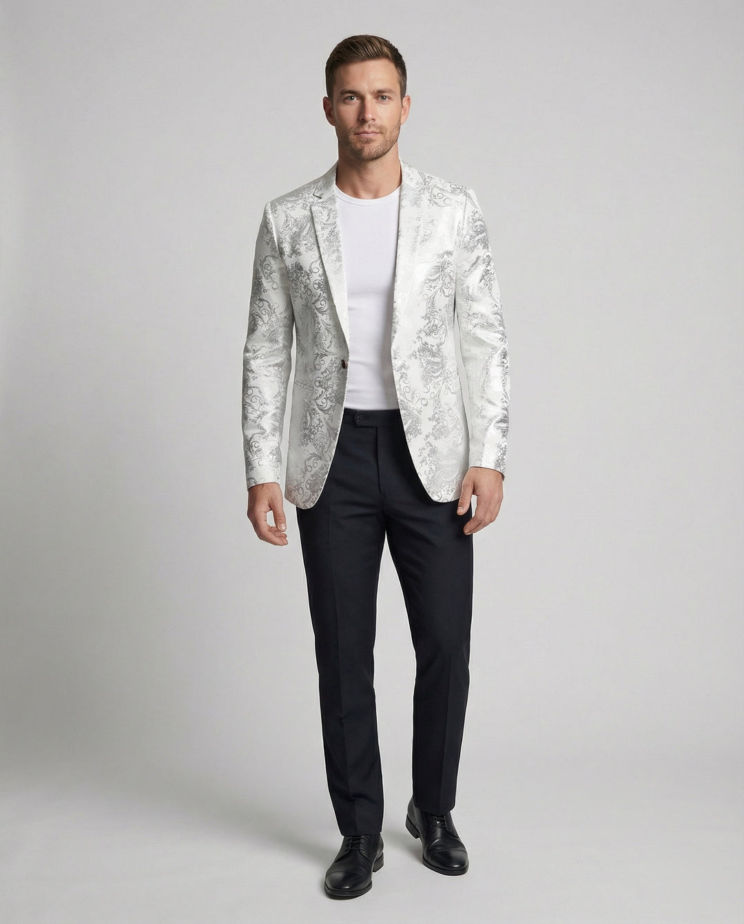 Herren eleganter Blazer mit kunstvollem Muster und luxuriösem Glanz EB