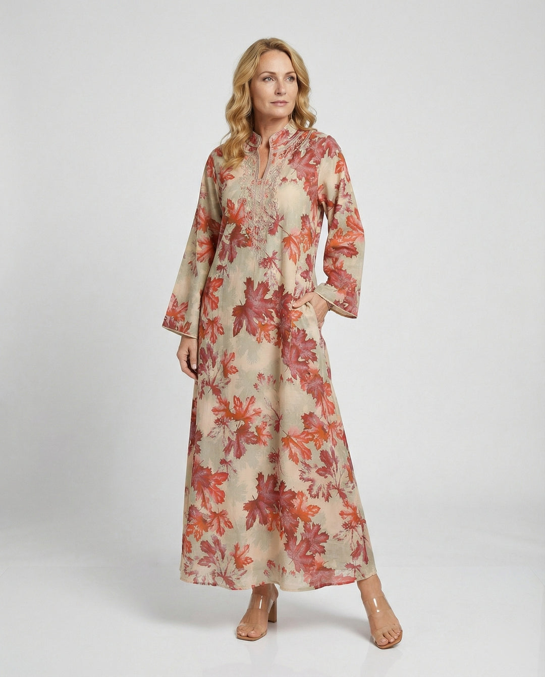 Maxikleid Damen Kimono Stil