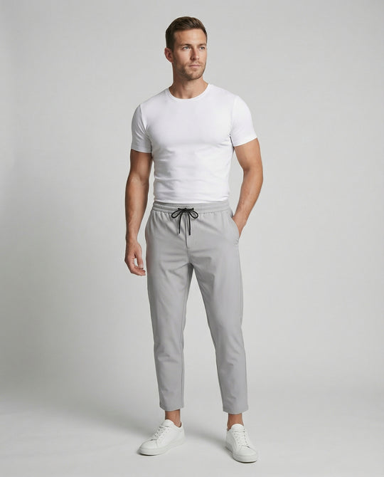Herren leichte Freizeit-Hose mit verstellbarem Bund und modernen Seitentaschen EB